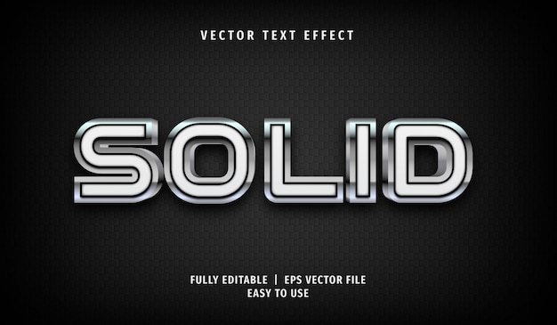 3d metallic solid text effect, editable text style