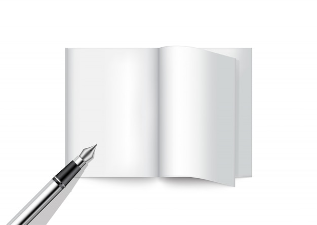 3D Mock up Realistic Pen and Book for Magazine