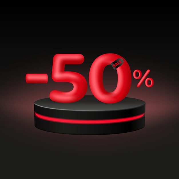 3d modern Black Friday sale concept Discount up to 50 Modern icon for website internet marketing