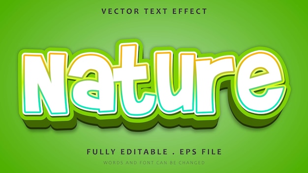 3d Modern Gradient Word Nature Editable Text Effect Design