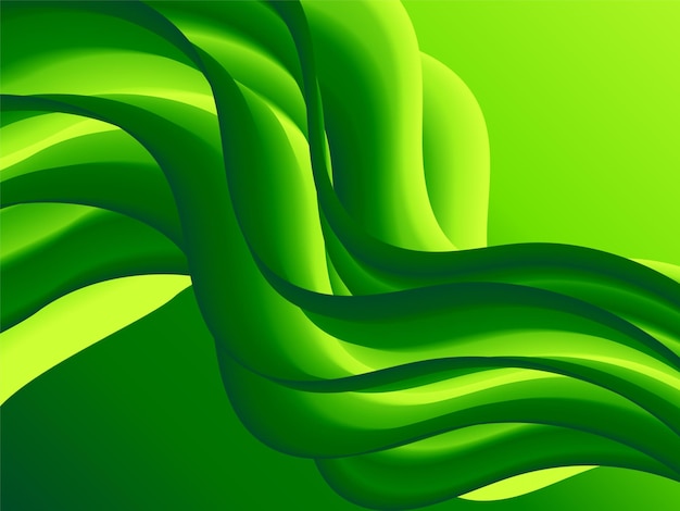 3d modern green wavy lines background wallpaper