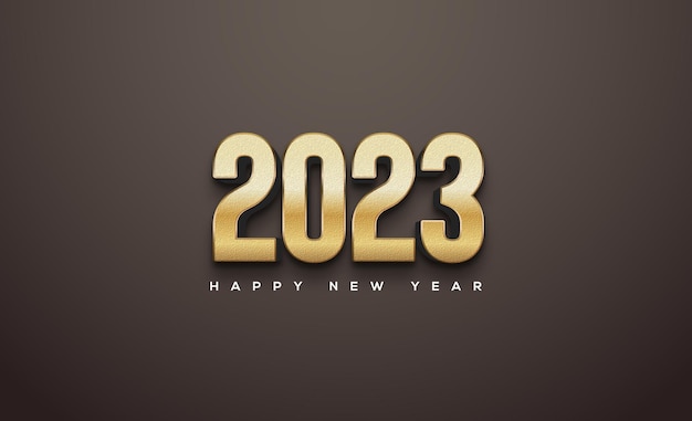 3d modern happy new year 2023 with gold color