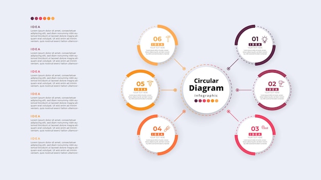 3D Modern minimalist elegant clean circular steps editable infographic design template vector