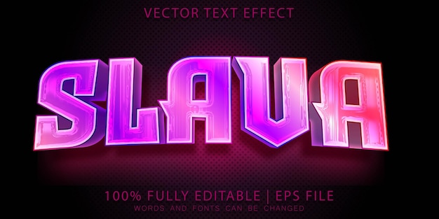 3d Modern shine Slava editable Text Effect