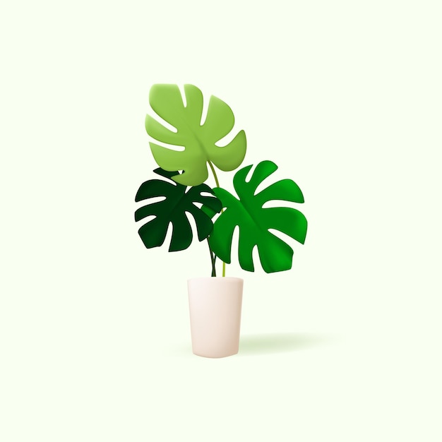 3D monstera plant illustration