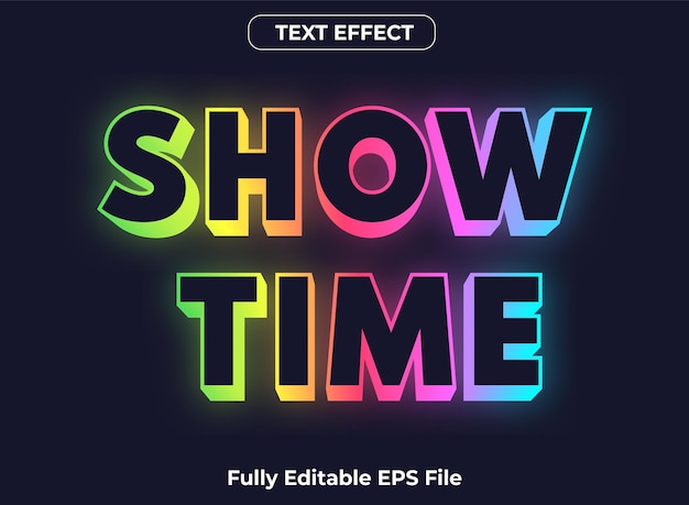 3D Movies Show Time Text Effect Design template