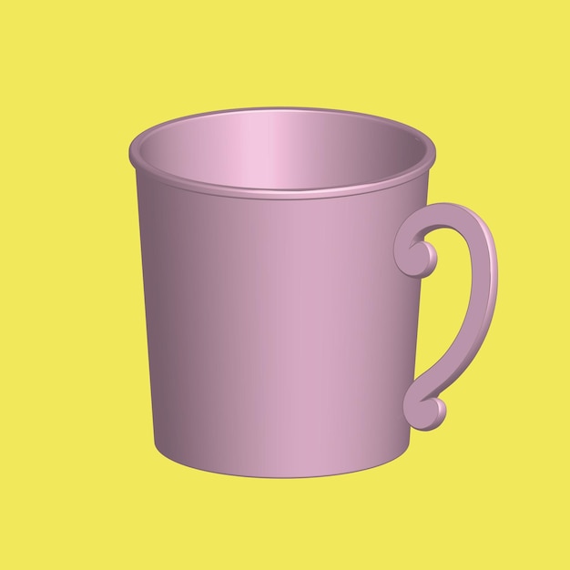 3D Mug with hot tea and milk or cappuccino and latte Realistic americano and espresso drink