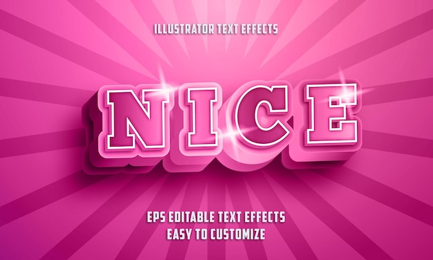 3d Nice  Style Editable Text Effects Style