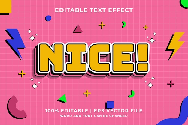 3d Nice Traditional Cartoon Editable Text Effect Premium Vector