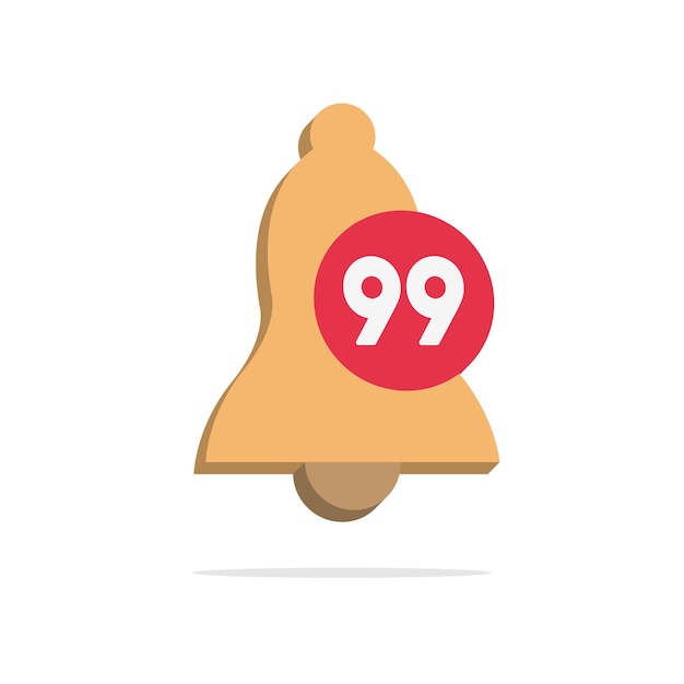 3d notification bell concept in minimal cartoon style