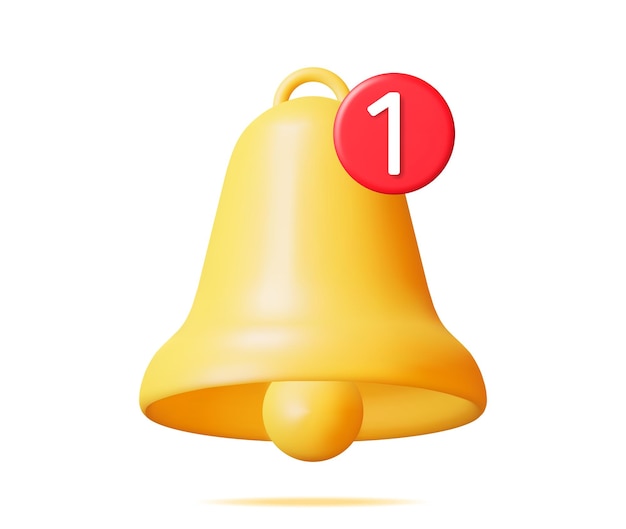 3D Notification Bell Icon Isolated