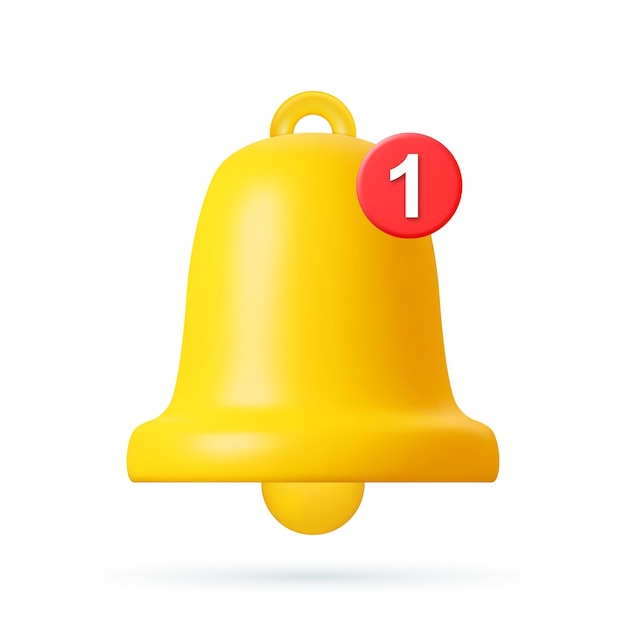 3d notification bell icon