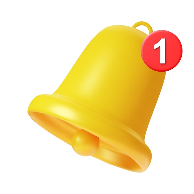 3d notification bell icon