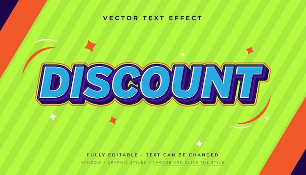 3D Outlined Discount Text Effect Typography