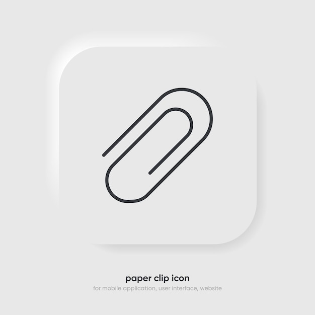 3d Paper clip icon in trendy flat style isolated on grey background Paper clip icon page symbol