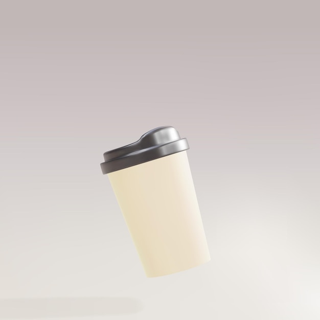 3d paper coffee cup on a grey background