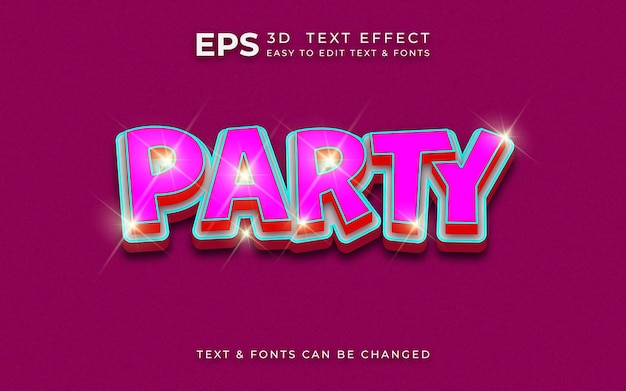 Vector 3d party text effect