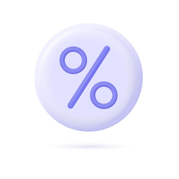 3d percent icon the concept of shopping sales discounts vector illustration