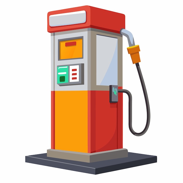 3D petrol dispenser with realism on a white background