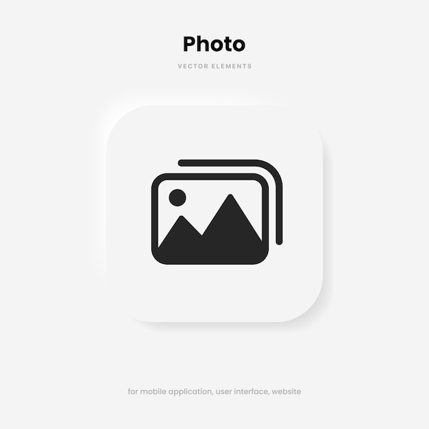 3d picture icon or logo in line style. Photo icon example Image symbol for UI UX website mobile app.