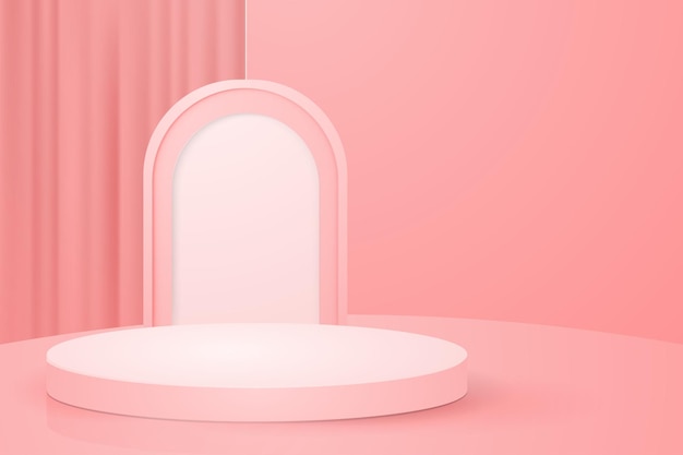 3d pink abstract podium scene product presentation mockup display