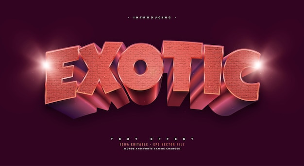 3D Pink Exotic Text Effect Editable Exotic Text Style with Texture Effect