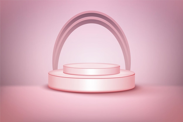 3D pink Podium