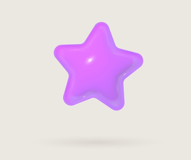 3d pink star in realistic cartoon style Soft pop vector render design elements for feedback award and achievements