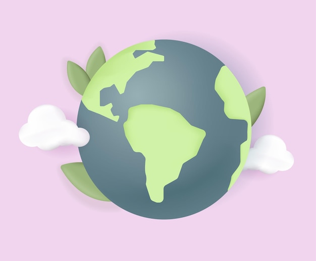 3d planet Earth on an isolated background Vector illustration