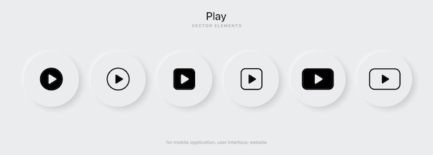 3d play button icon start sign play music or sound stream live vector element for ui ux mobile app.