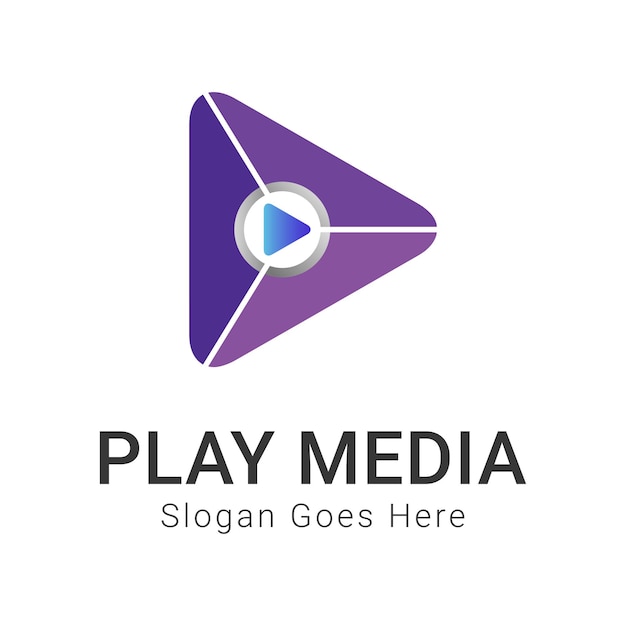 3D Play Button Logo Design Fast Forward Button Logotype Media TV Logo