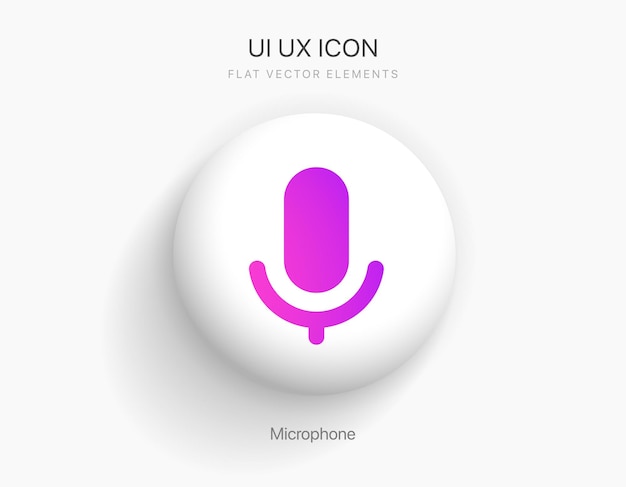 3D podcast broadcast, webcast, voicemail, voice chat, recording, mute, microphone icon for mobile UI