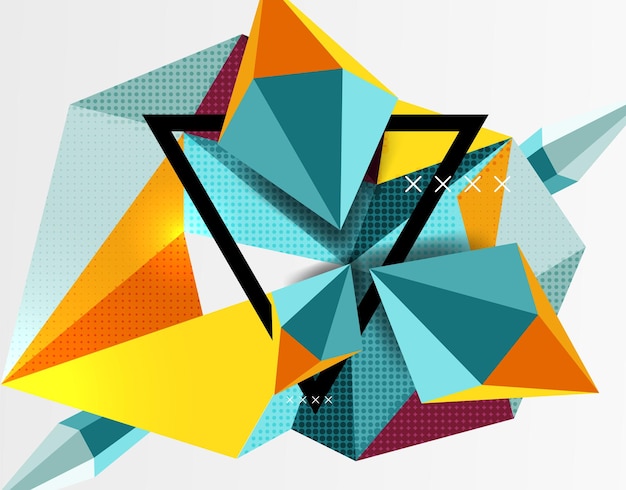 3d polygonal elements abstract background textured vector modern template