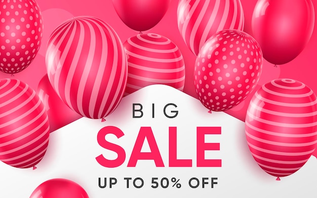 3d poster of Big Sale illustration of advertising