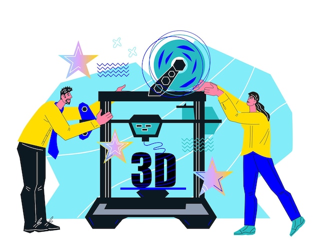 3D printer construction of a threedimensional objects from polymers industry