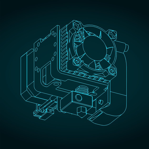 3d printer extruder illustration