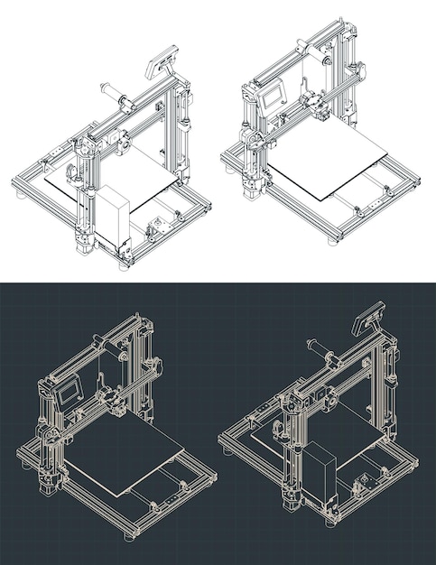 3D printer isometric blueprints