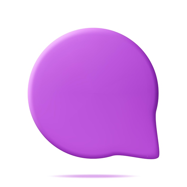 3D Purple Blank Speech Bubble Isolated