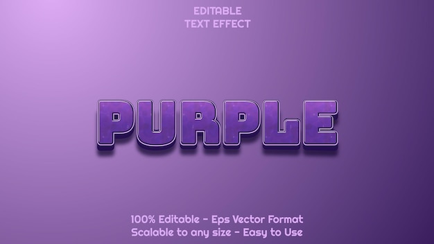 3d purple realistic text effect