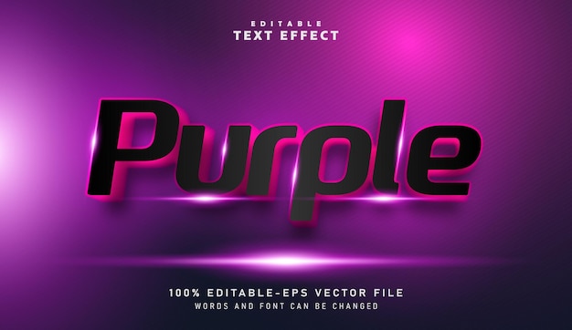 3D Purple text effect  Editable text effect