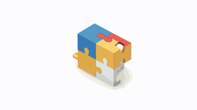 Vector 3d puzzle pieces business web icons logos serie