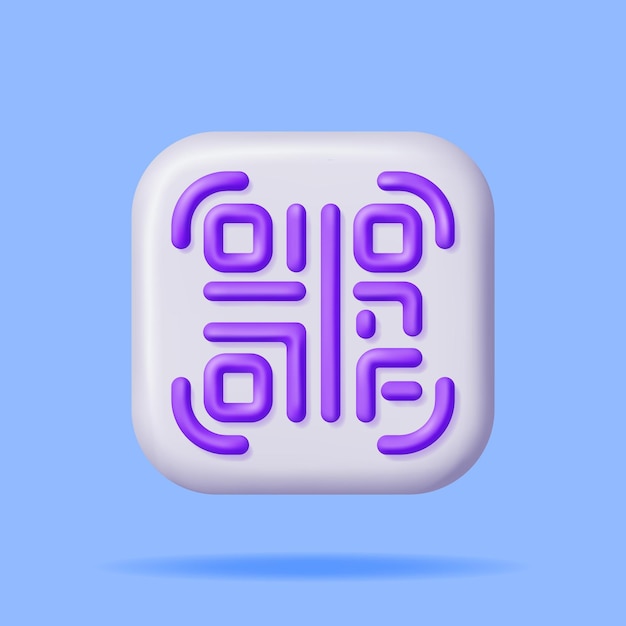 3d QR Code Icon Isolated