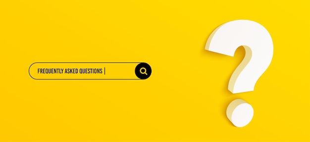 3d question mark and search bar template for website Navigation search for browser 3d quiz icon