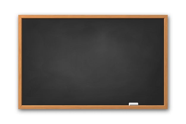 3d realistic blackboard with wooden frame