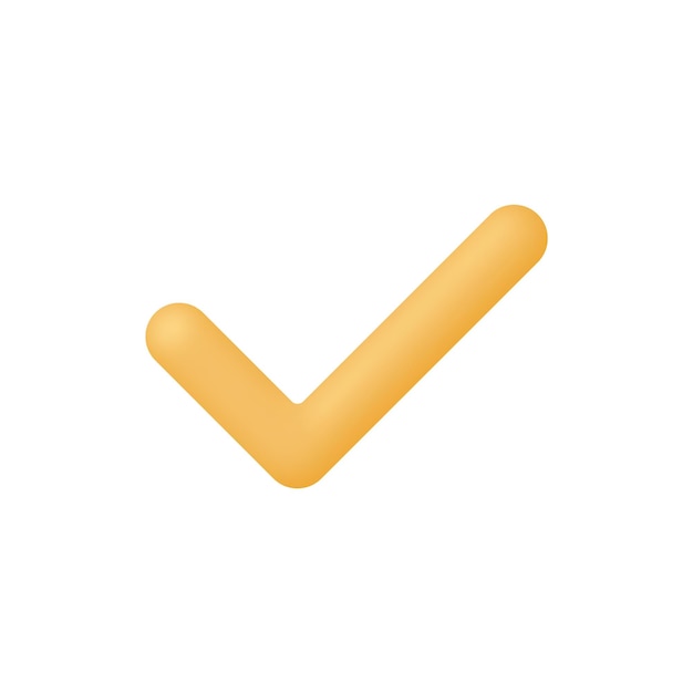 3d realistic Check mark icon vector illustration