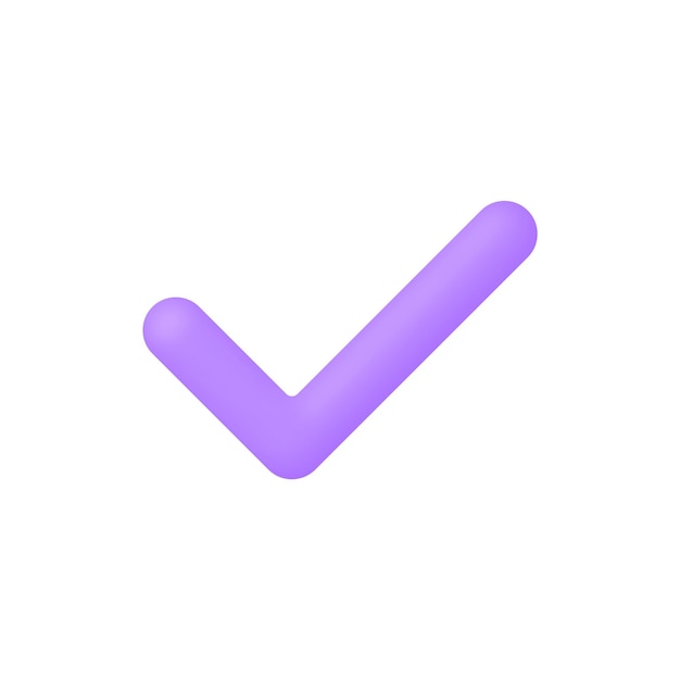 3d realistic Check mark icon vector illustration