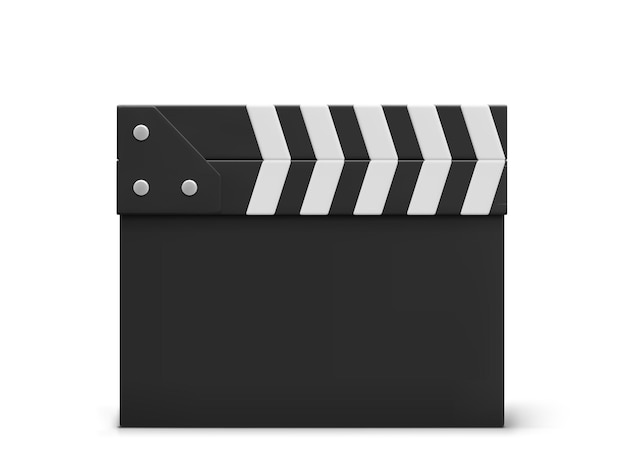 Vector 3d realistic clapperboard isolated on white background vector illustration