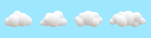 3d realistic clouds collection Vector illustration