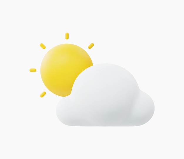 3d Realistic cloudy weather vector Illustration