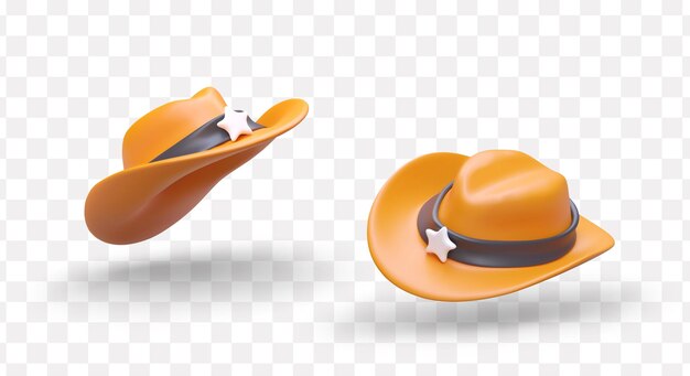 Vector 3d realistic cowboy hat headwear clothing fashion mock up